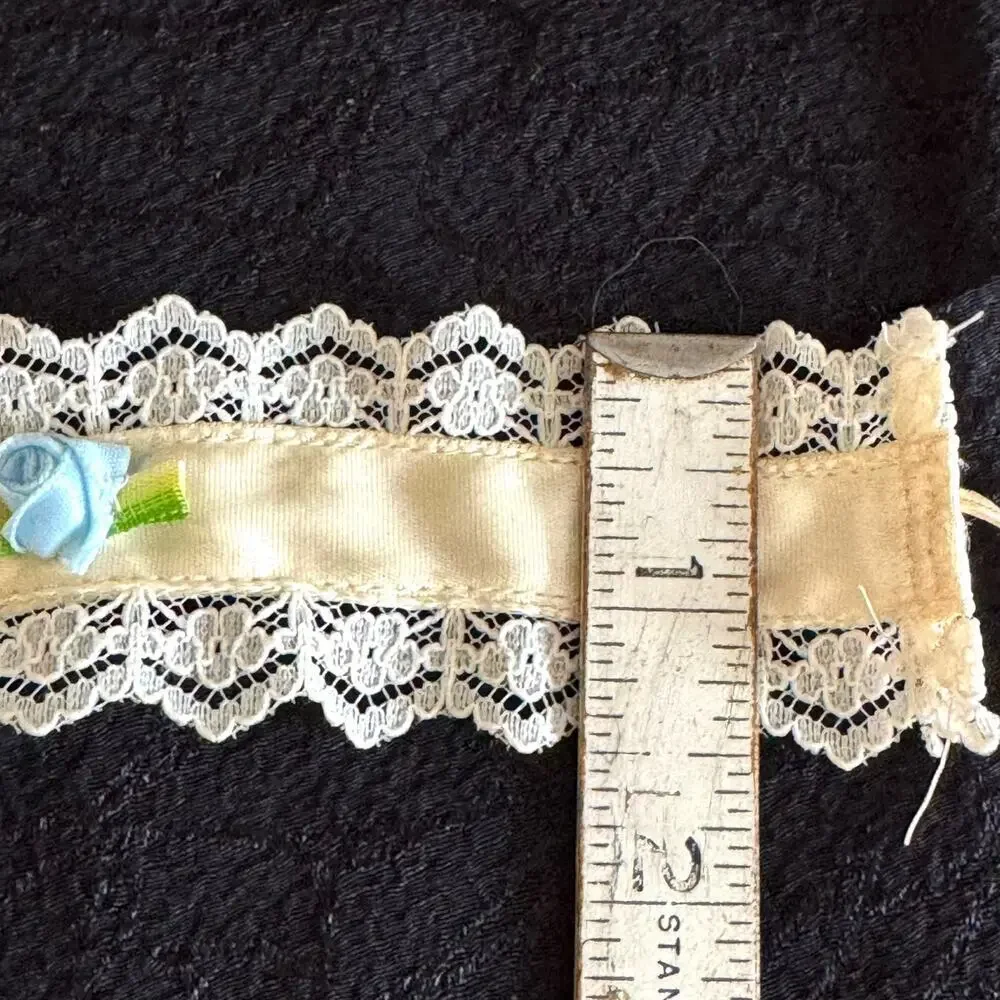 Bridal 1990s Lace Ribbon Choker Necklace Handmade by Anna Konya Vintage Wedding